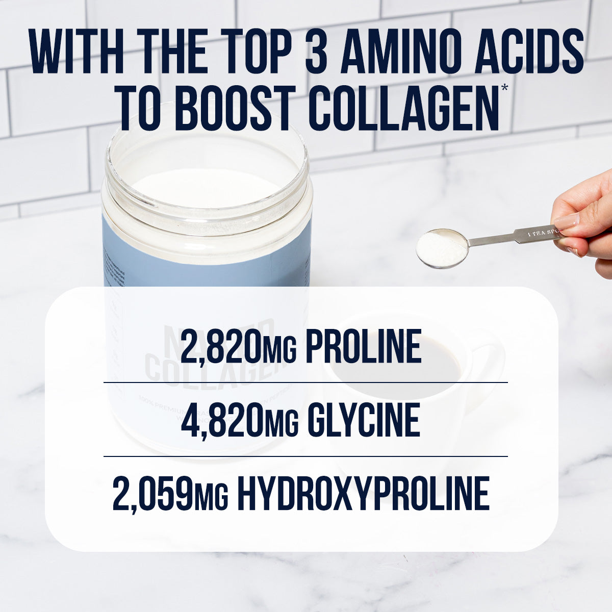 Chocolate Collagen Peptides with Hyaluronic Acid - Chocolate Advanced Collagen Peptides for Smooth Drinks, Coffee and Recipes