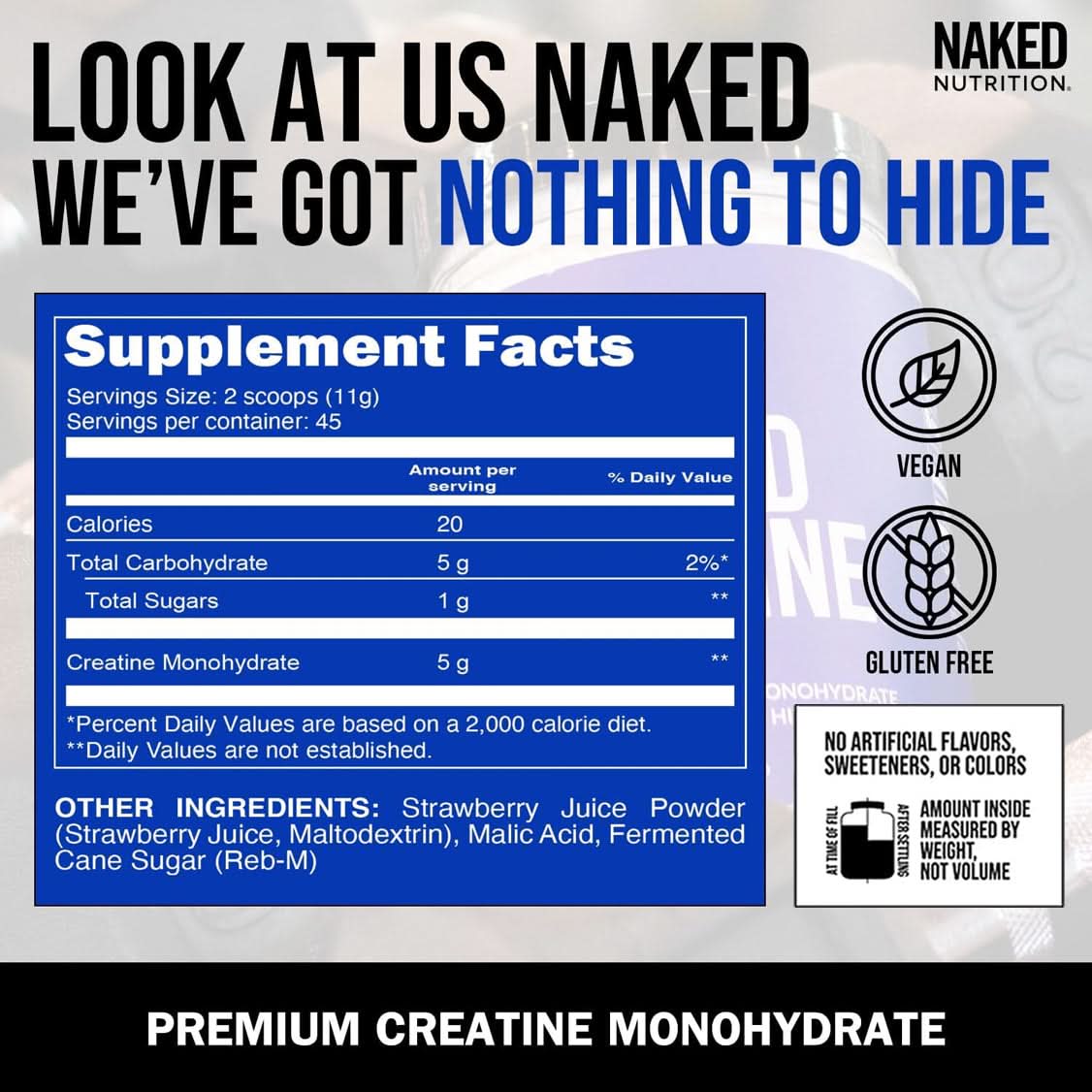 Strawberry Creatine Monohydrate Powder - Strawberry for Simple Pre - or Post - Workout Routines