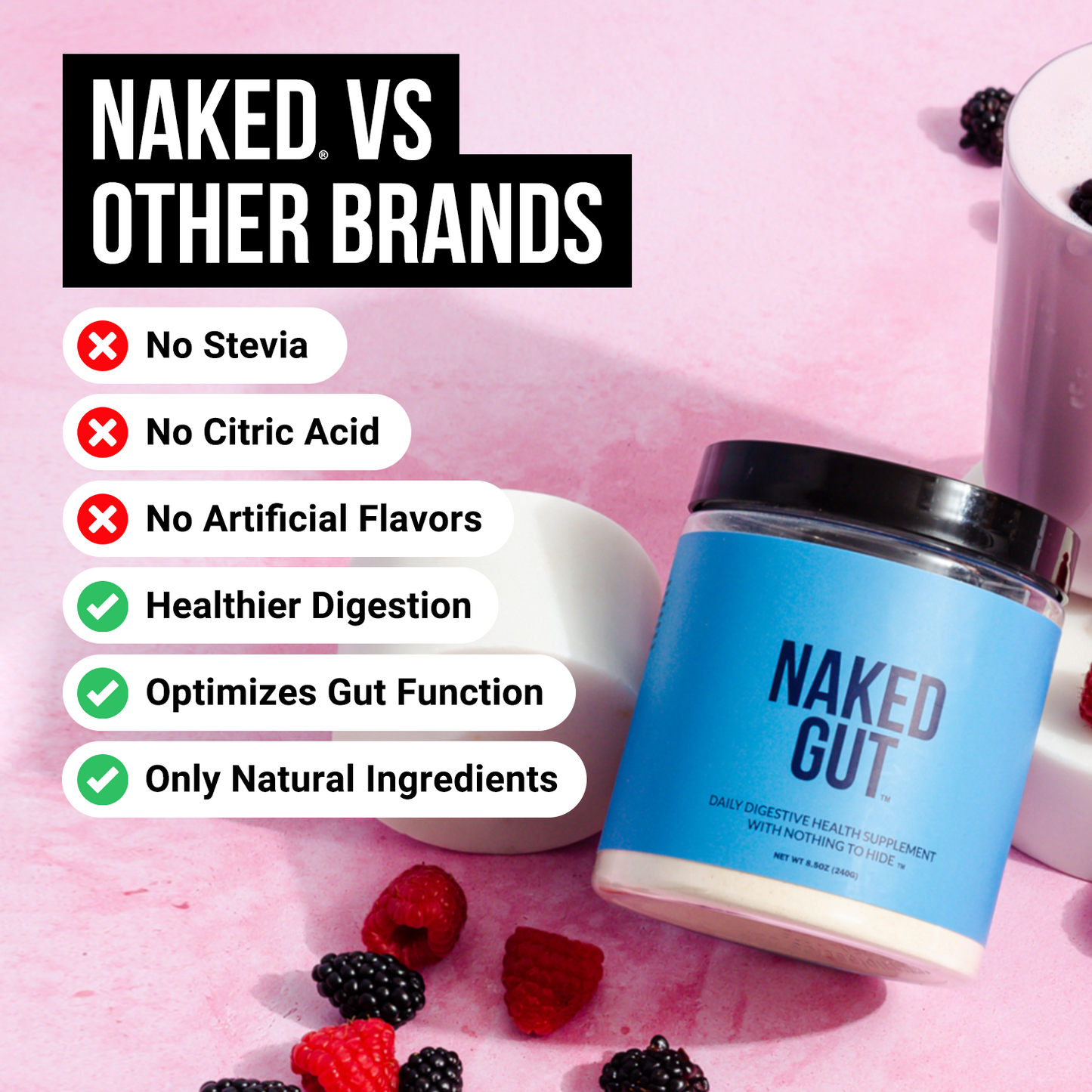 Prebiotic, Probiotic and Fiber Supplement for Straightforward Daily Mixing