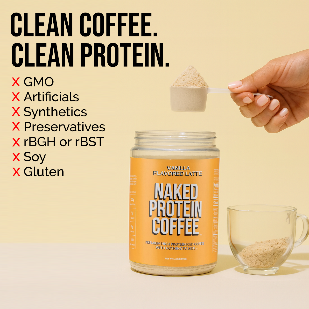 Vanilla Latte Protein Iced Coffee - Vanilla Latte for Smooth Iced Coffee Protein Routines