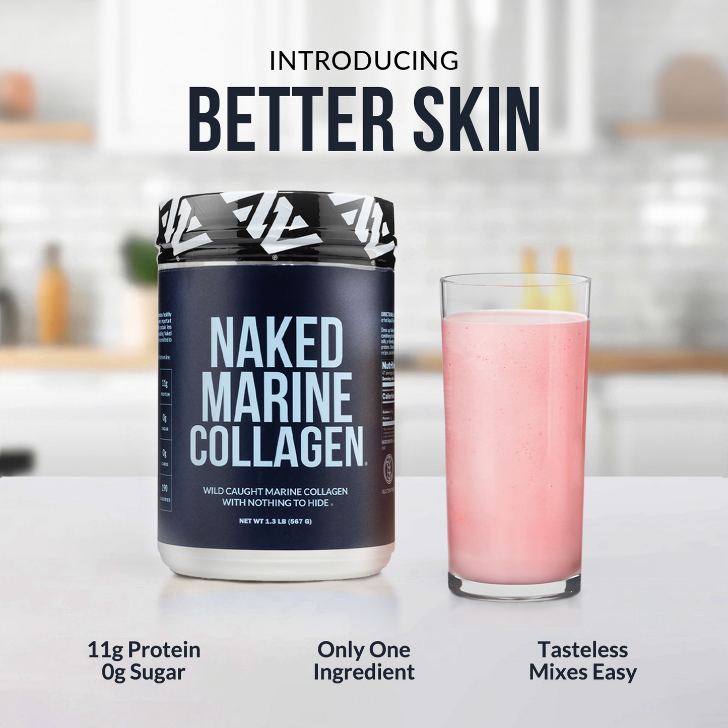 Marine Collagen Peptides Protein Powder - Marine Collagen for Smooth Drinks, Coffee and Recipes