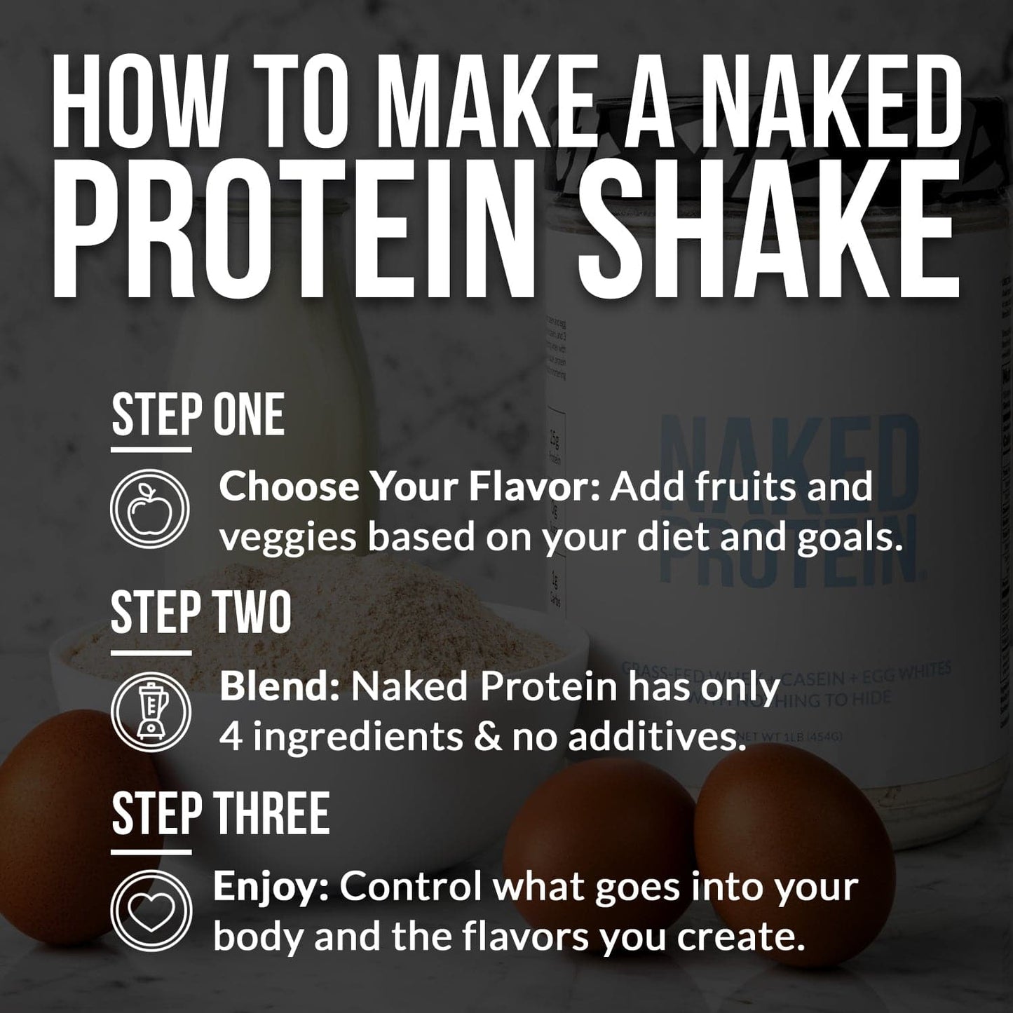 Protein Powder Blend - 1LB Egg Whey and Casein Protein Blend - 1LB for Convenient Daily Protein Mixing