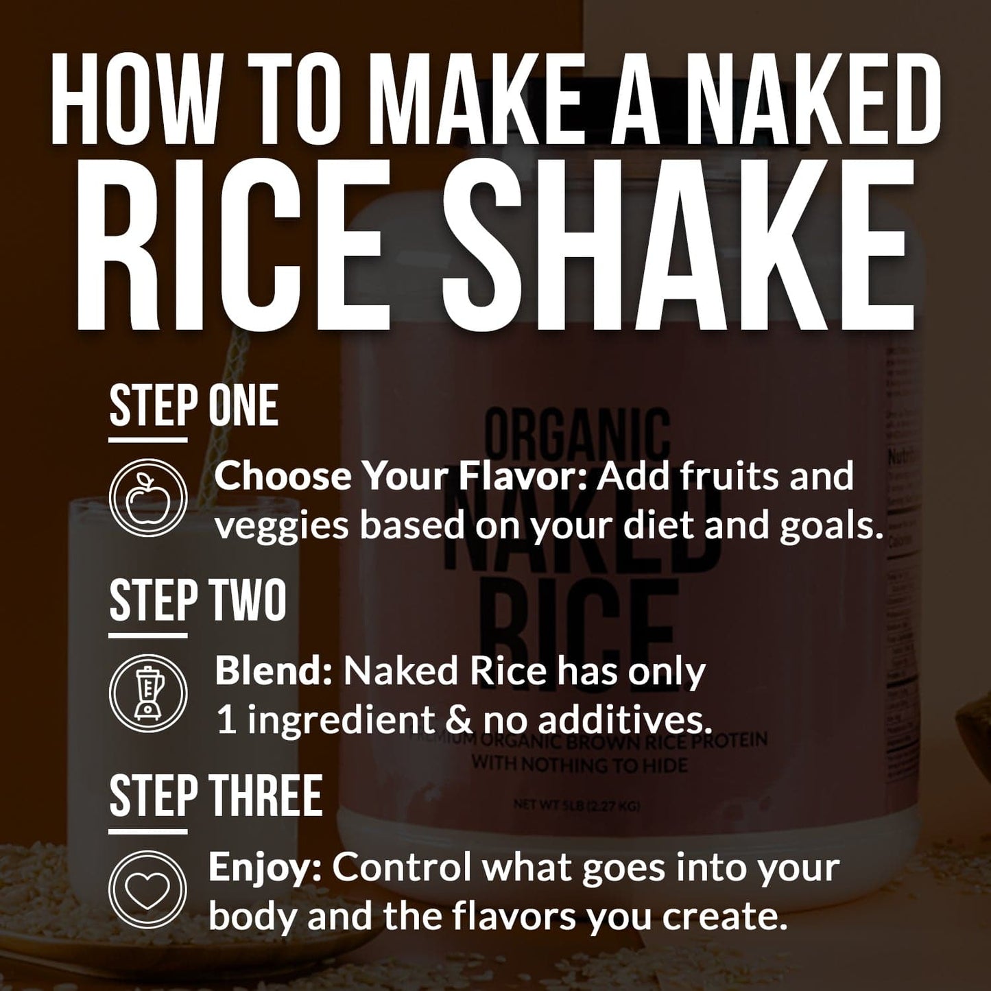 Organic Brown Rice Protein Powder - 5LB Unflavored for Convenient Daily Protein Mixing