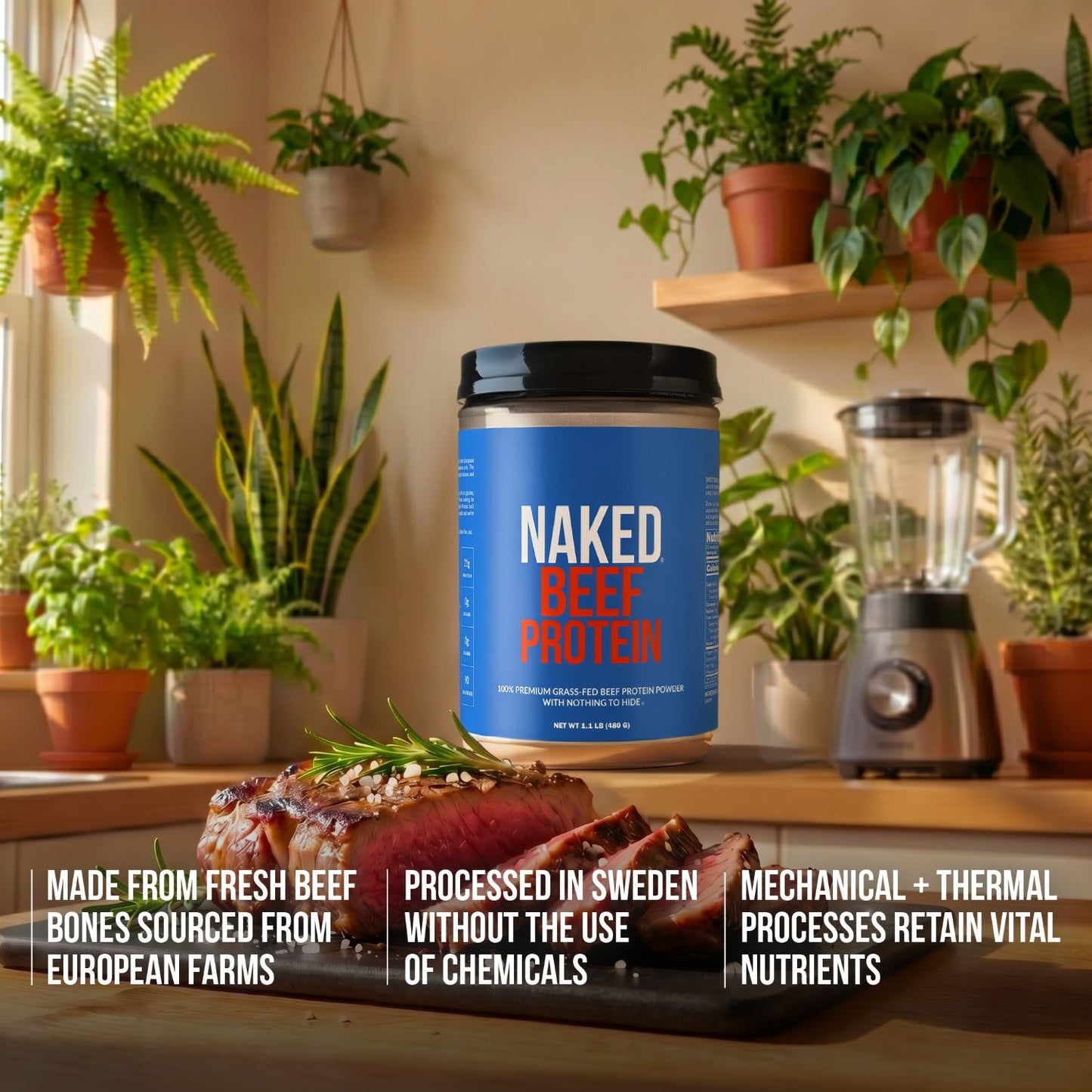 Beef Protein Powder - Unflavored for Convenient Daily Protein Mixing