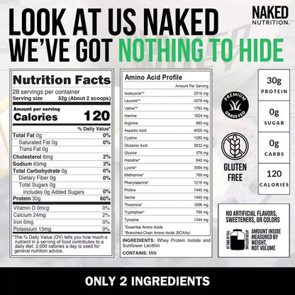 Grass Fed Whey Isolate Protein Powder - Unflavored for Convenient Daily Protein Mixing